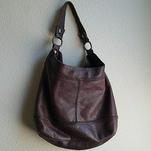 Real Lucky satchel purse brown leather